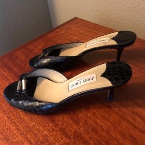 Jimmy Choo, Black patent leather kitten heal